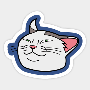 Smug Cat Meme Face Sticker